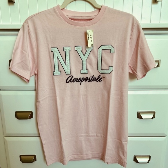 Aeropostale NYC Aero Graphic Short Sleeve Tee Shirt T-Shirt NWT Size XS Pink - Picture 3 of 5